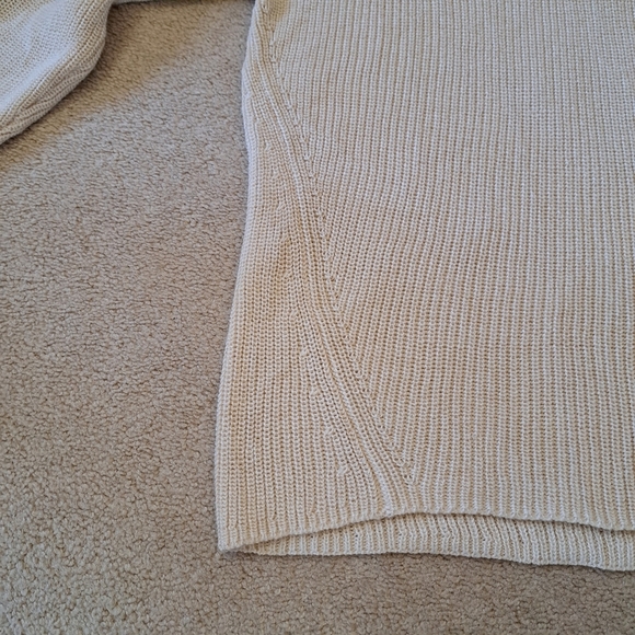 Gentle Fawn V-neck Sweater Size Large Cream Neutral Cozy Knit Ribbed - Picture 9 of 11